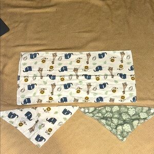 Kids Animal Print Bandana Bib Set